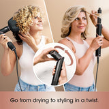 FlexStyle Hair Styling System – Portable Hair Dryer, Curler, Volumizer & Blow Dryer Brush with 6 Styling Tools – Black / HD440BK